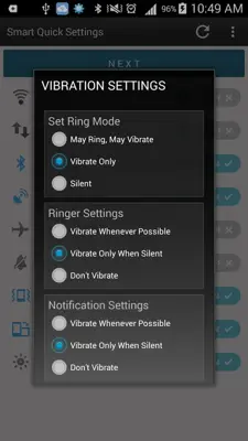 Smart Quick Settings android App screenshot 1